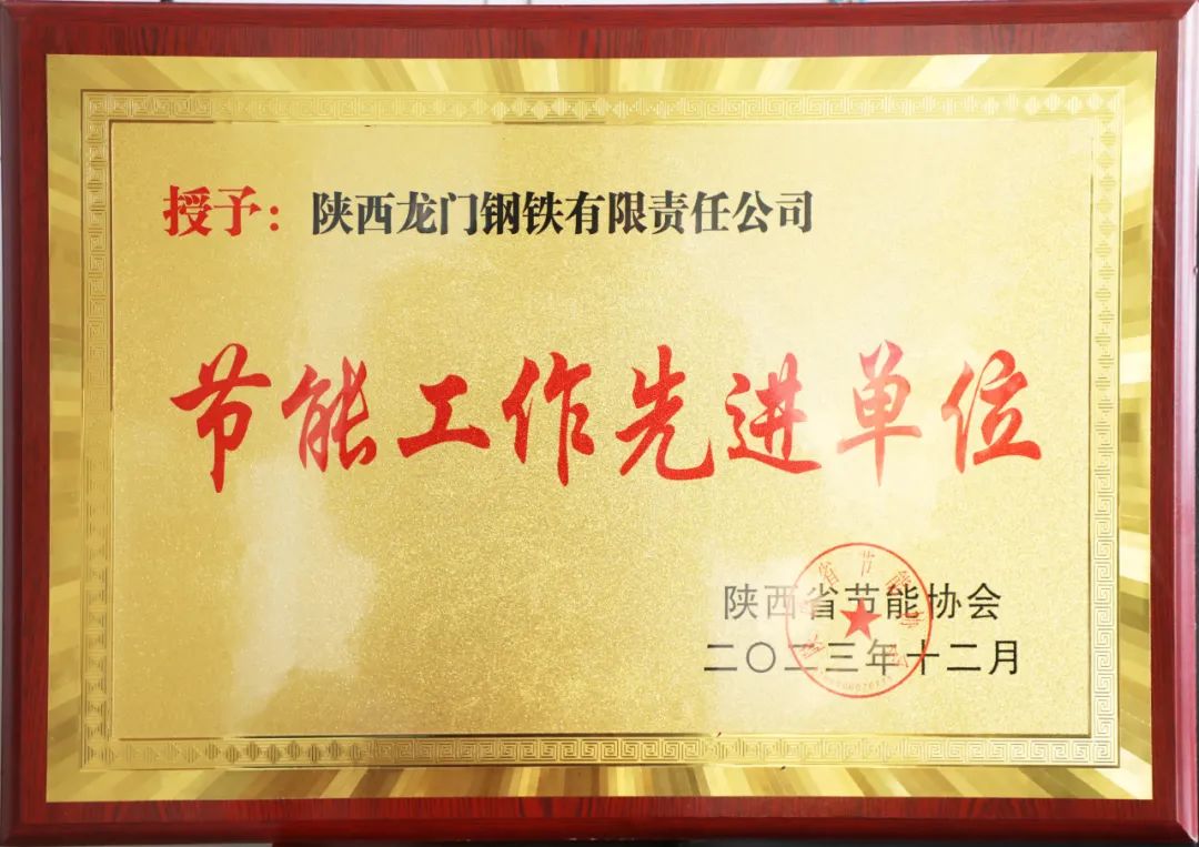 龍鋼公司榮獲陜西省節(jié)能協會“節(jié)能工作先進單位”